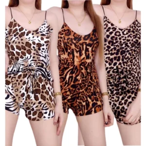 ANIMAL PRINT TERNO SET PAMBAHAY SPAGHETTI TOP AND SHORT