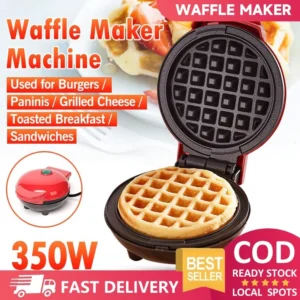 Mini Electric Waffle Maker Non-Stick Pan Circular Bakeware Pancake Cookies Breakfast Machine Eggcake Sandwich Breakfast Making Machine For Students