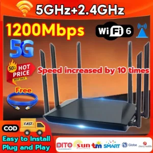 Wireless WiFi Router 2.4G/5G 1200Mbps with SIM Card Slot high speed anti interference stable connection