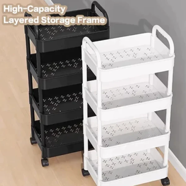 2/3/4/5 Layers Bathroom Organizer Trolley Cart Kitchen Storage Shelf Home Bedroom Organizer