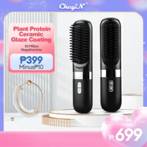CkeyiN Straight Hair Comb Wireless Hair Straightener USB Charging Straightener Portable Hair Comb HM012