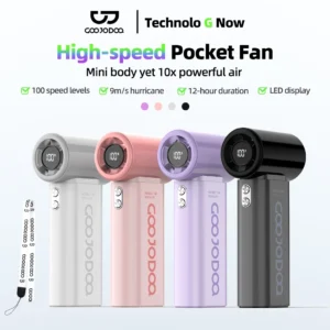 GOOJODOQ Fan GFS007 4000 mAh Turbo Mini Fan Rechargeable Handheld Portable Strong Wind Jet Hand