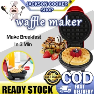 Electric Nonstick Mini Waffle Maker Circular Bakeware Pancake Machine Cookies Breakfast Making Belgian