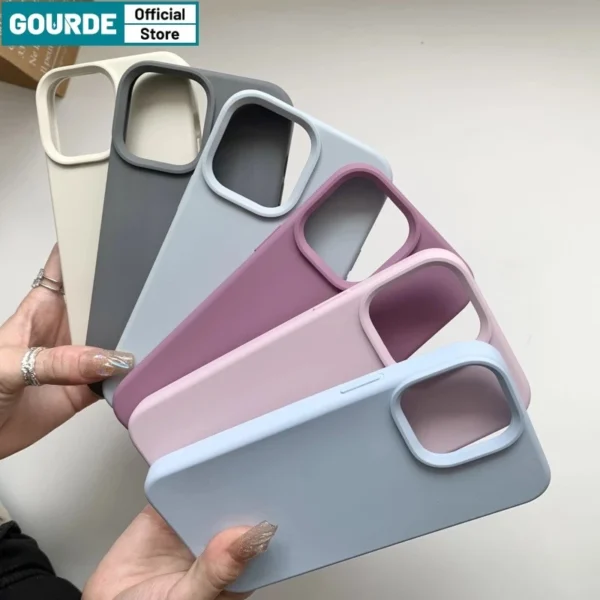 Gourde Luxury Liquid Silicone phone case for iphone16 Pro Max 15Pro Max 14 13 12 pro Max 11Pro 7 8 Plus IP X XS XR Xsmax All-inclusive Shockproof Protective Cover
