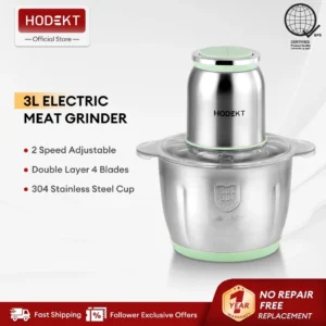 HODEKT Electric Meat Grinder Multi Mincer Processor Stainless Steel Food Chopper Blender