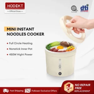 HODEKT Mini Electric Cooker Multifunctional Rice Cooker Hot Pot Instant Noodles Pot Non-Stick