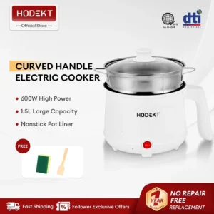 HODEKT Multi-Functional Electric Cooker Mini Rice Cooker Small Non Stick Hot Pot 1.5L