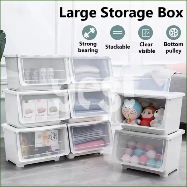 Flip Top Storage Box Organizer with Wheel Organizer storage Multipurpose Storage