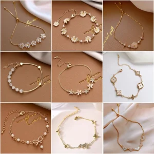 Clearance sale/ Fashion Korean Bracelet gelang Hot Sale Crystal Flower Bracelet Star Bracelet
