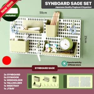 SYNBOARD Pegboard No Drilling Install Wall Storage Display Shelf Desk Organizer Home Decor Hanging