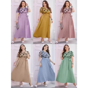 Plus size fashion formal Vneck maxi dress #1051