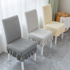 Thick Skirt Chair Cover Dining Stretchable Universal Knitted Thick Elastic Antifouling Seat Cushion