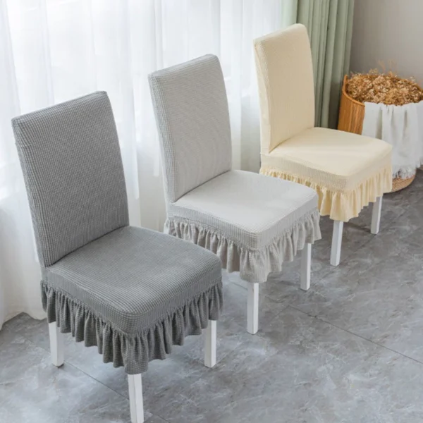 Thick Skirt Chair Cover Dining Stretchable Universal Knitted Thick Elastic Antifouling Seat Cushion