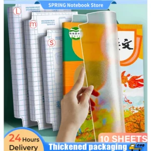 10 Sheets Self-adhesive Book Wrapper Transparent Self-adhesive Protective Cover Waterproof Film W31