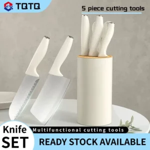 Kitchen Knife Set 5 Piece Stainless Steel Precision Knife Chef's Knife Bread Knife Meat Knife Scisso