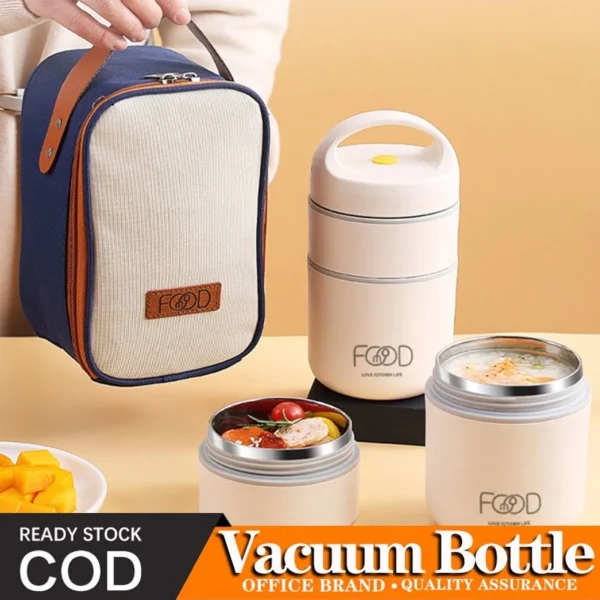 2 Layer Soup Bentgo Lunch Box Stainless with Bag Thermal 304 Stainless Steel Insulated Lunch Box