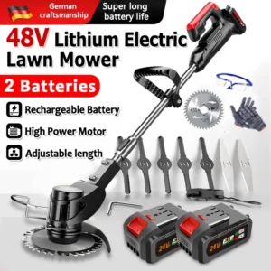Grass Cutter Rechargeable Lithium Battery 12V/24V/48V Electric Lawn Mower Weed Garden Trimmer
