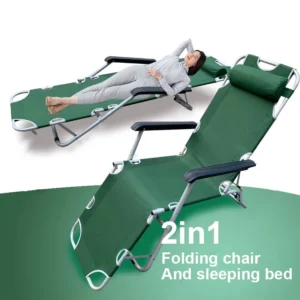 178CM Portable 2in1 Folding Chair Folding Bed Recliner Sleeping Loung Camping Chair/C01007
