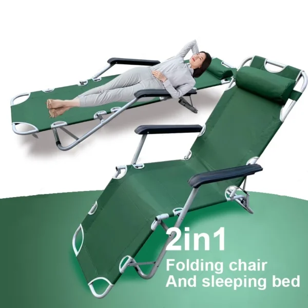 178CM Portable 2in1 Folding Chair Folding Bed Recliner Sleeping Loung Camping Chair/C01007