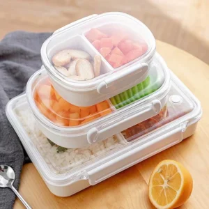 Lunch Box Bento Box Detachable Compartment Microwave Safe Refrigerator Box Keep Fresh Fruit Storage