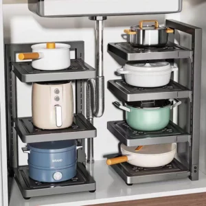 Kitchen rack Kitchen Pan Organizer Pot Rack Adjustable Countertop stainless steel Rack 2-7 layer