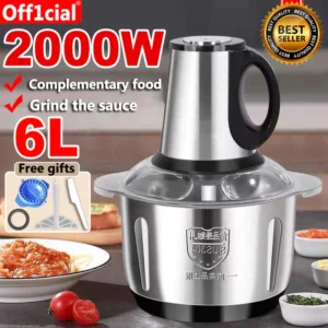 【6L Capacity】Electric Meat Grinder Heavy Duty Stainless 6 In 1 For Vegetables/Meat Grinder