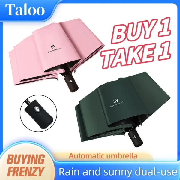 Buy1Take1 Umbrella Automatic/Manual UV Protection Sun Rain Windproof Double Person Outdoor Payong