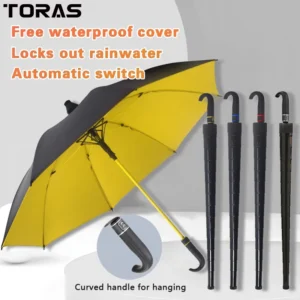 Toras Double Layer Golf Umbrella Waterproof Curved Handle Long Handle Japanese Automatic Umbrella