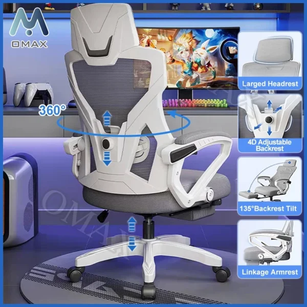 Ergonomics Chair High Back Mesh Office Desk Computer stool with Massage Lumbar Support