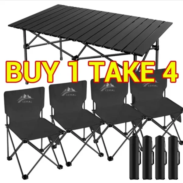 CEMAL camping chair and table set folding chair and table outdoor buy 1 take 4 camping set equipment