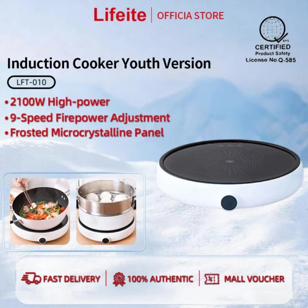 KONKA x Lifeite 2100W  Induction Cooker Smart Electric Oven Plate 9-Speed Firepower Adjustment