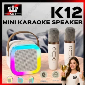 K12 Mini Karaoke Wireless Audio Speaker Bluetooth Microphone Portable Home KTV Karaoke Machine RGB