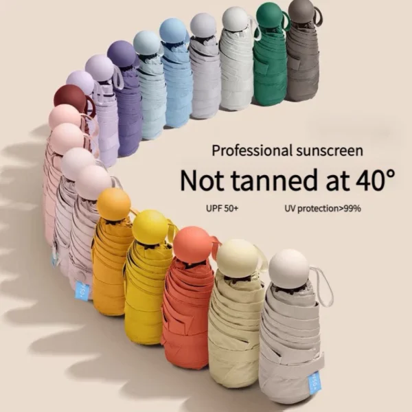LSJ Capsule Mini UV Umbrella Six-Folds small Umbrella Folding UV Protection(manual)