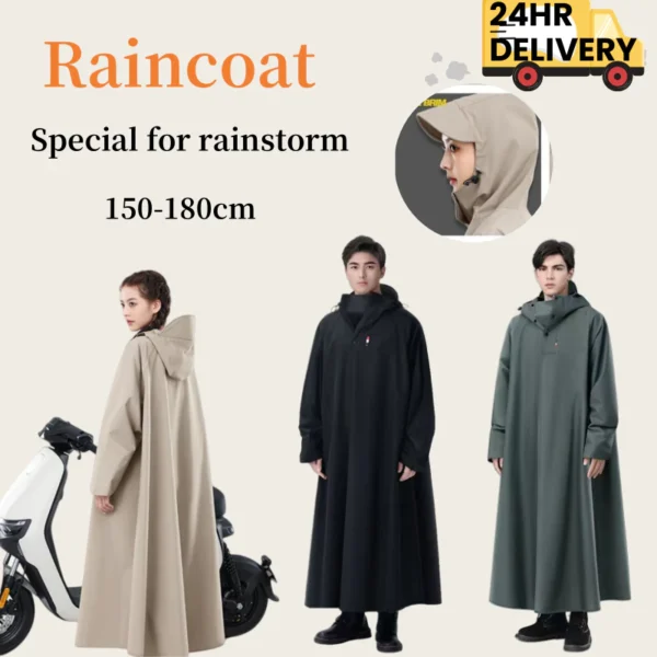 Motorcycle Raincoat For Men Heavy Duty Waterproof Poncho Thickened And Lengthened Raincoat Makapal