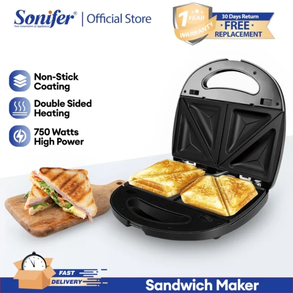 Sonifer sandwich maker Toaster and Electric Panini Press breakfast machine home appliances