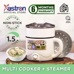 Astron POT STEAMER and MULTI COOKER | (White) (1.5L) (600W) | Electric cooker | Electric pot