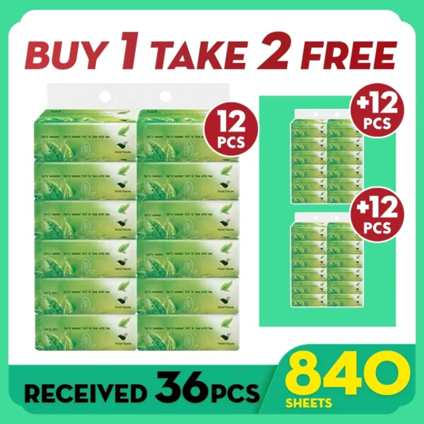 Buy 1 Take 2 36PACKS Tissue Facial Tissue order Tissue 4-Ply Facial Tissue Car toilet paper tissue