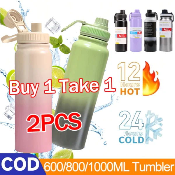 Buy 1 Take 1 Tumbler Hot And Cold Wide Mouth With Lid Vacuum Insulated Stainless Thermos Tumbler