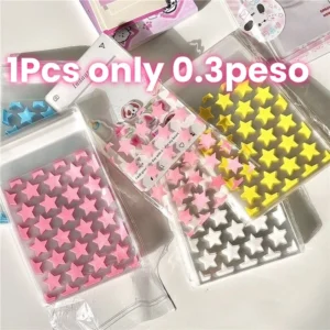 YouAimi 50pcs Ins Color Star Sealing Bag PP Transparent Opp Bag Jewelry Gift Packaging Bags