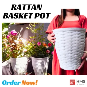 HMS WHITE ELEGANT Basket Pots for plants  Big size White pots for plants big sizes 10.5"D x 12"H