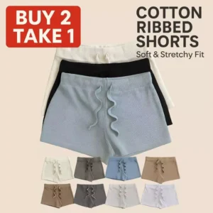 Calliah Bundle of 3 short Rib Knitted Fabric Makapal Basic Short