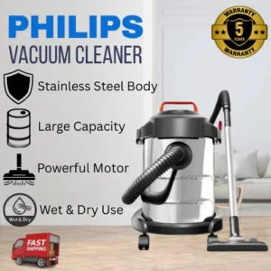 Heavy Duty Vacuum Cleaner Wet & Dry Use Stainless Body | Industrial Cleaning with Strong Suction