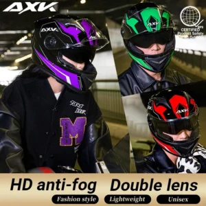 Dual Visor Motorcycle Helmet For 55cm-62cm Head Circumference Ultraviolet-Proof