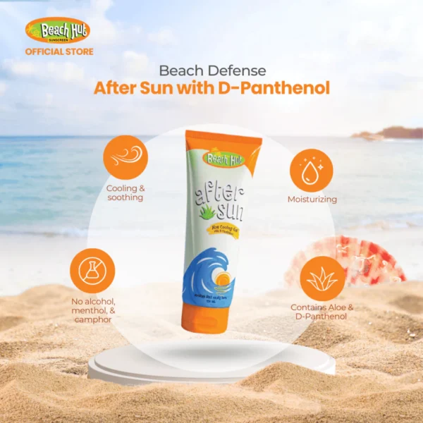 Beach Hut After Sun Soothing Gel with Natural Aloe Vera Extract 120mL Sunburn Itch and Pain Relief