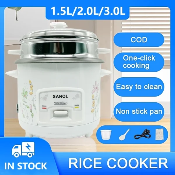 Rice cooker 1.5L/2L/3L smart household multi-function aluminum alloy large capacity non-stick pot