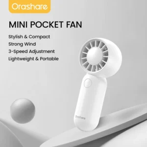 Orashare HF15 Super Mini Fan Portable Baby Handheld Fan 3-Speed Wind Ultra Lightweight with Lanyard
