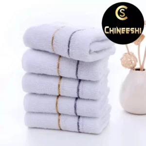 CHINEE (12 in 1 White towel) 2 Lines White Towel Cotton Towel Absorbent Face and Hand Towels(28x48cm