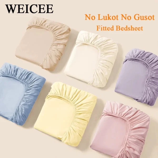 3 in 1 Bedsheet No Lukot No Gusot Single/Double/Queen/King Korean Plain Bedsheet With 2 Pillowcases