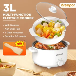 Multifunctional Electric Cooker Free Steamer Rice Cooker Small hot pot Cooker Non Stick Pan 3L-4L