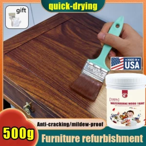 【2025 upgrade】Wood Paint for Furniture with free brush and glove Odorless Furniture Renovation Paint